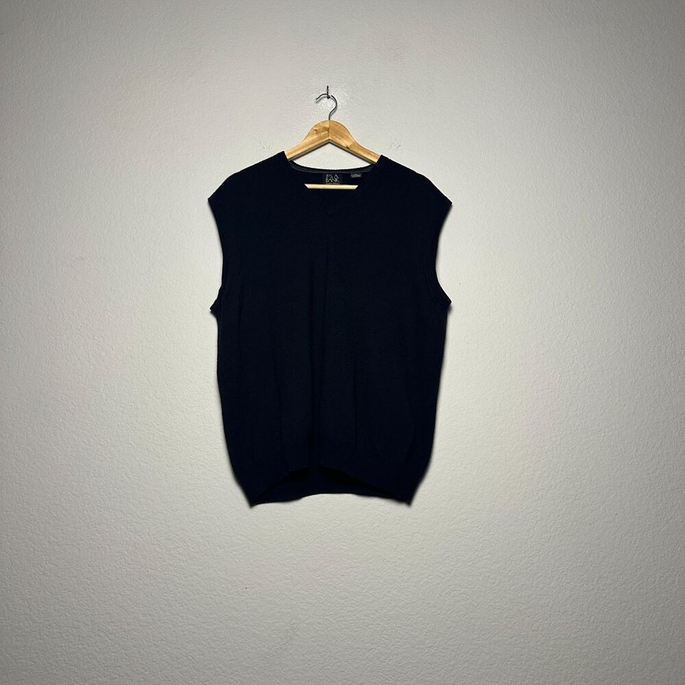 Jos. A. Bank Signature Collection Merino Wool Black Vest Mens XL Preppy Golf 90s